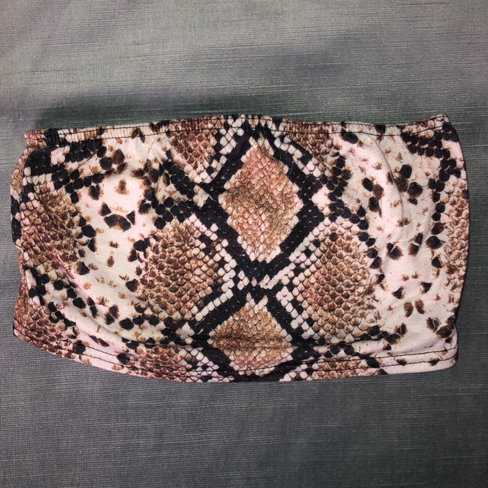 ❌SOLD❌ 
Small Brown Snakeprint Bandeau